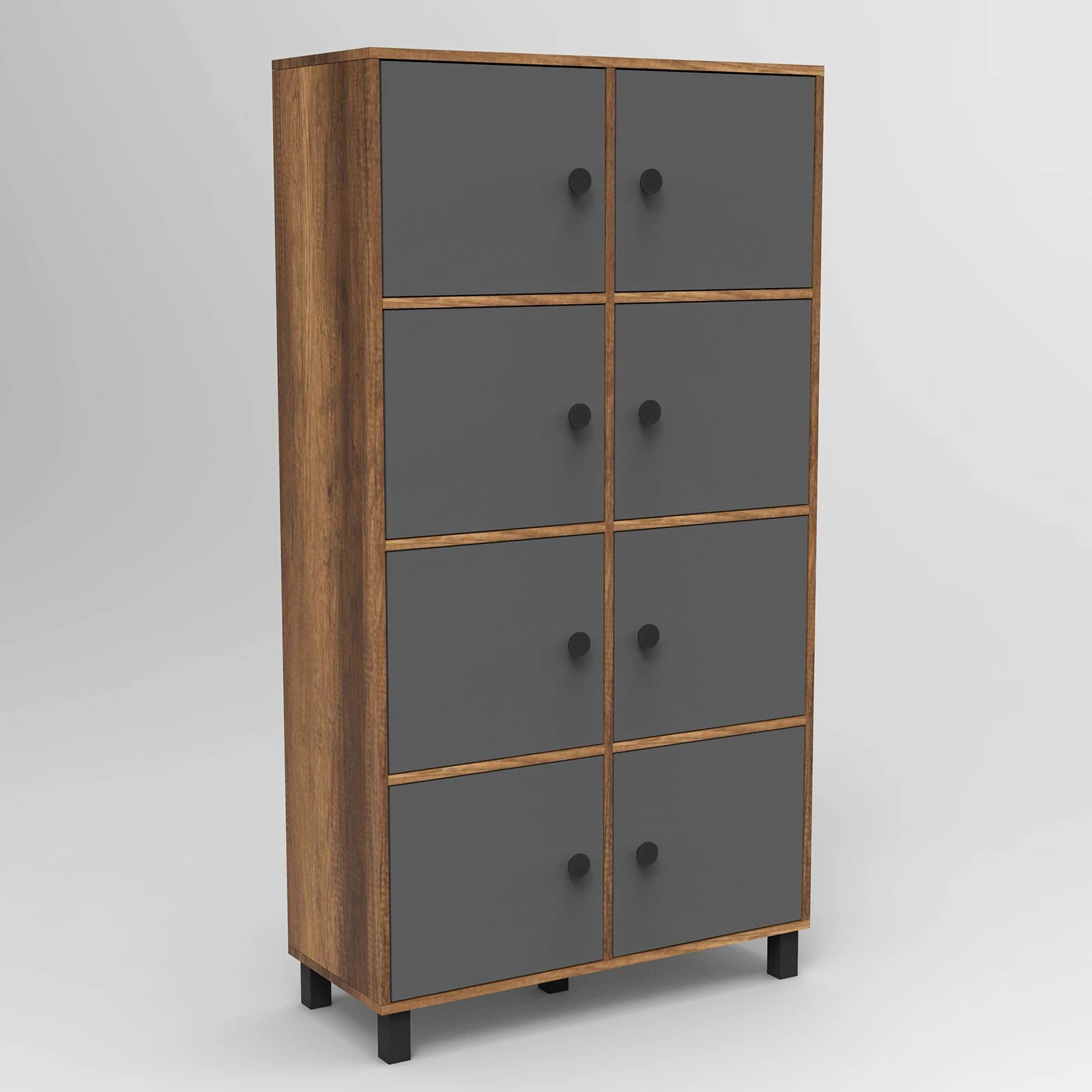 Dollap multifunksional Hanah Home, Mn06-Ba, ngjyrë arre dhe antracit