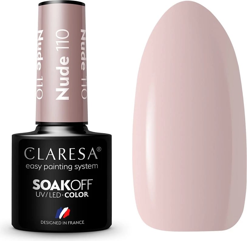 Llak për thonj për femra Claresa Soak Off UV/LED Nude Hybrid 110, 5g