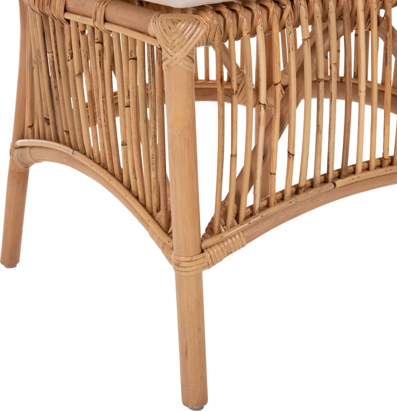 Karrige për ngrënie THALIN FH9834 rattan ngjyrë natyrale-jastëk ngjyrë bardhë 53x58x91Hcm