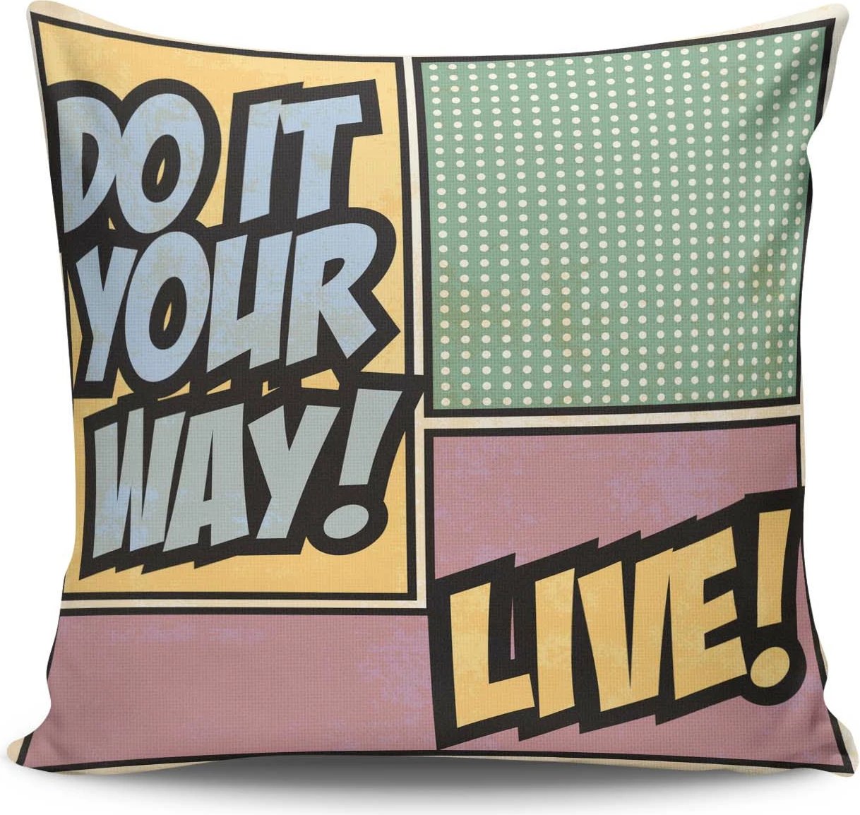 Jastëk Aberto Design, shumëngjyrësh, NKRLNT-085, 43x43cm