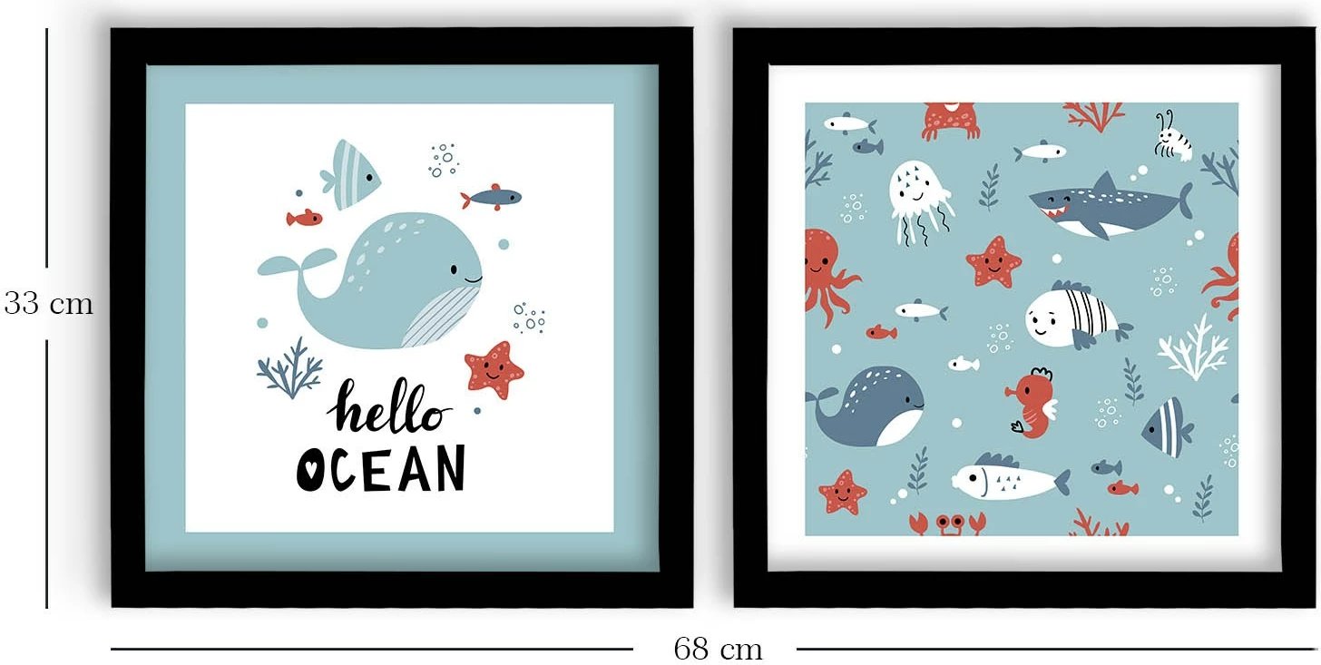 Pikturë dekorative me kornizë MDF (2 copë), Wallity, 2P3333SCT-018