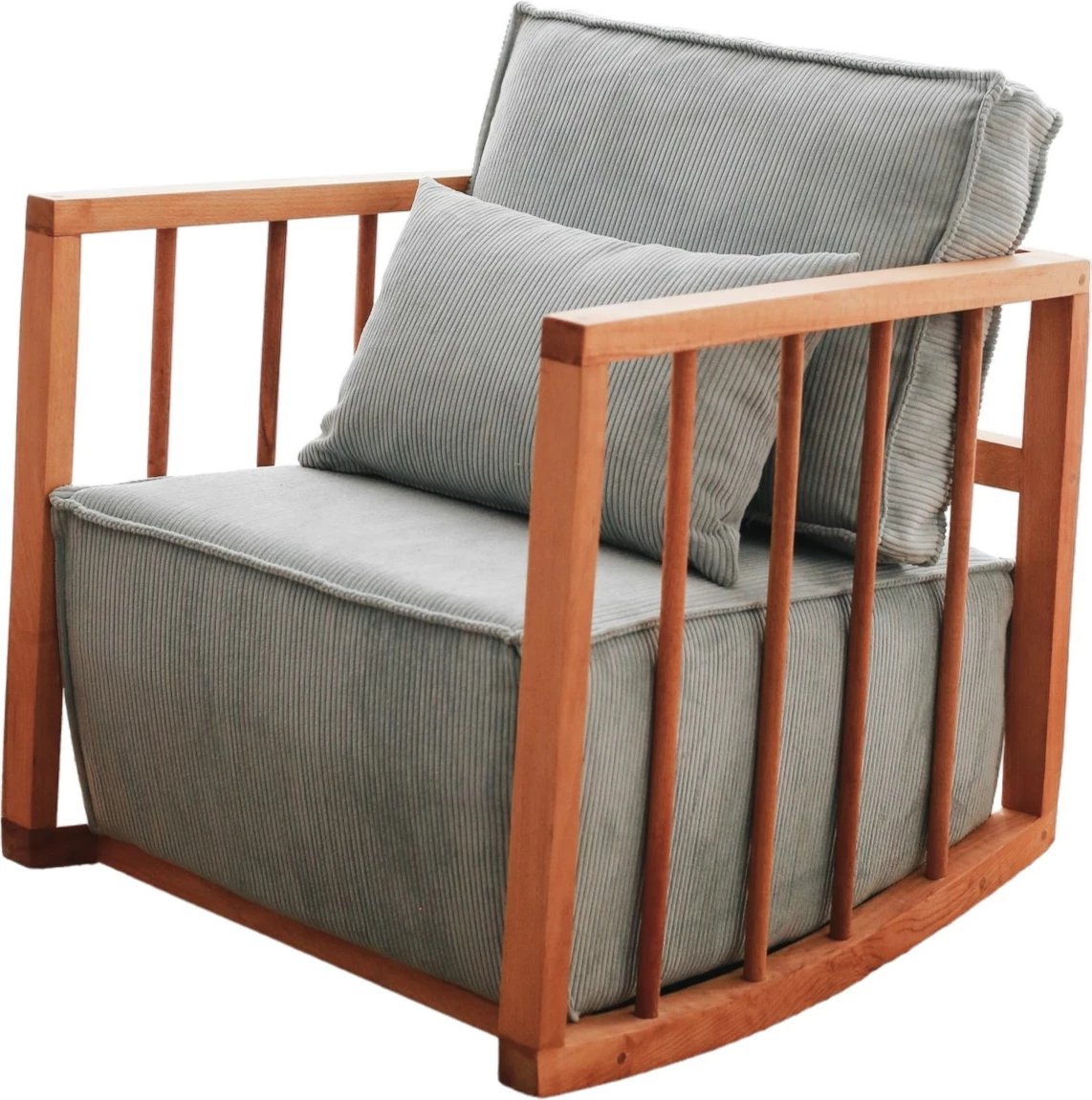 Karrige sallon me krahë, stof Babyface, ngjyrë kaltër, sallanan