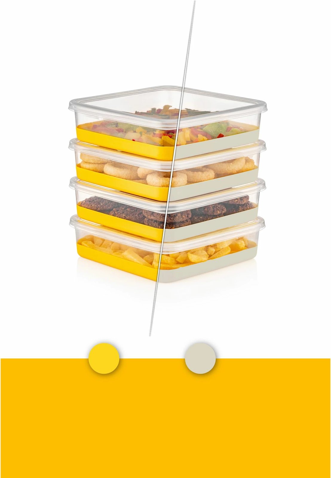 Set organizues për frigorifer, 14 copë, Hermia, 8A4B2C, ngjyrë e verdhë