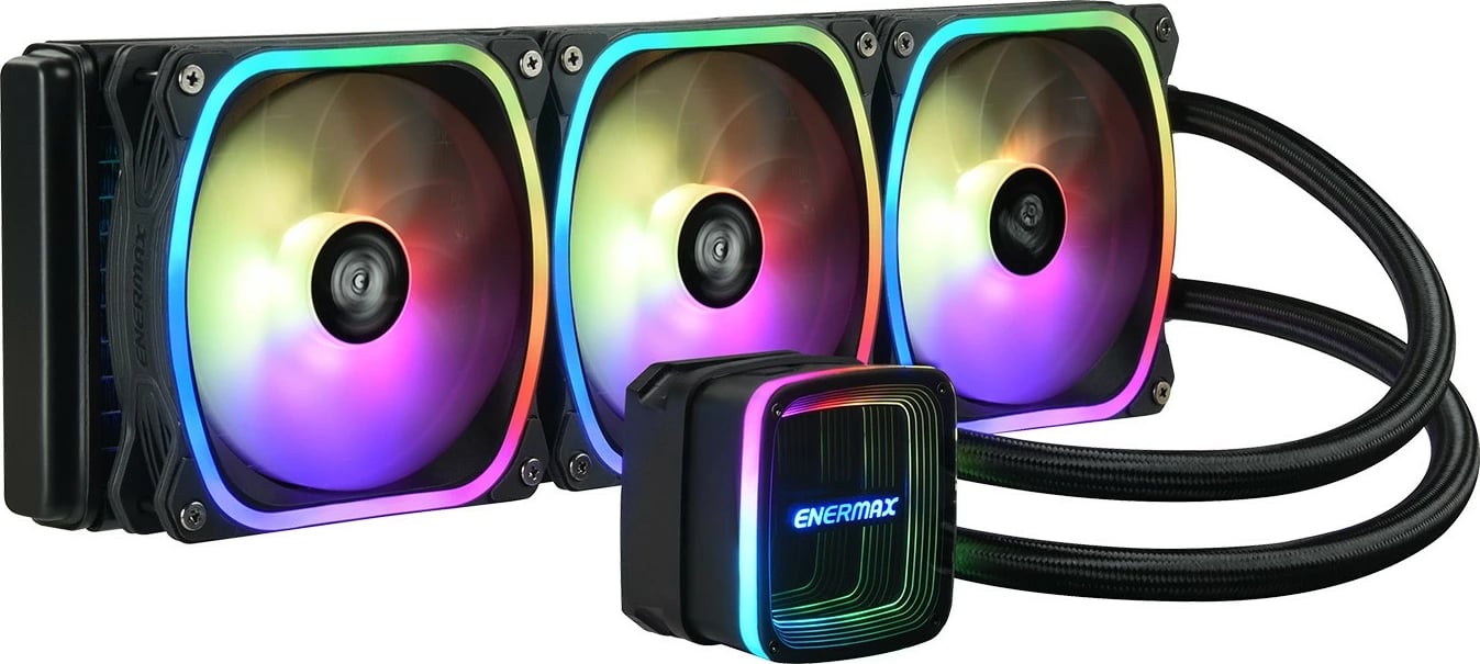 Ftohës uji Enermax Aquafusion ADV ELC-AQFA360-SQA, 360mm, 3x120mm, ARGB, i zi