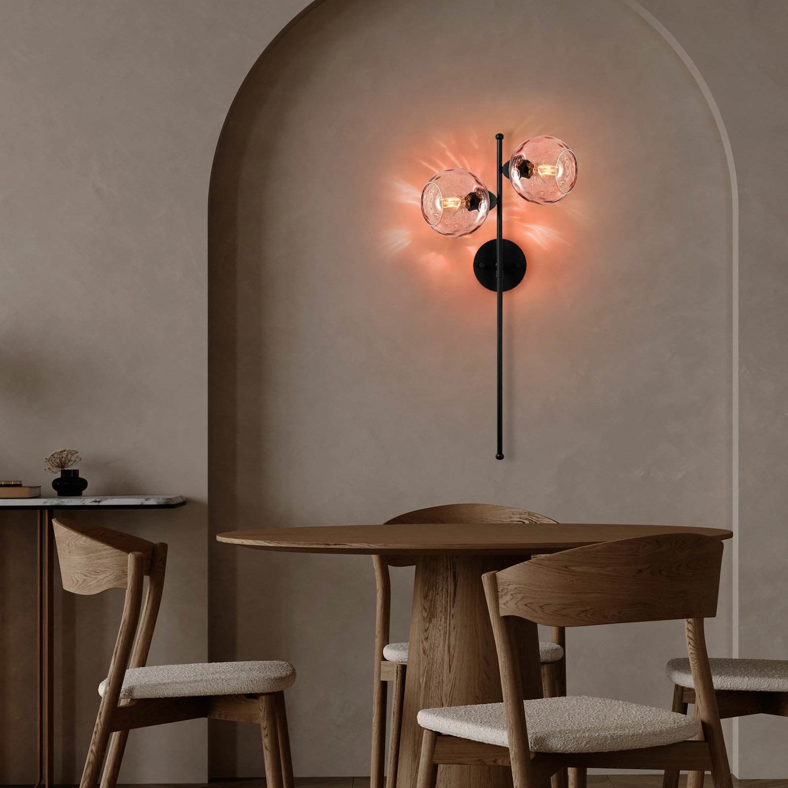 Llambë muri Opviq, Benek - 15 - 14413, rozë dhe e zezë