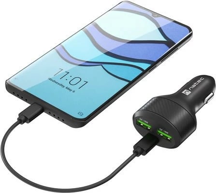 Karikues veture Natec Coney NUC-1981, 3 porta USB (2x QC 18W, 1x PD 60W), 84W, i zi