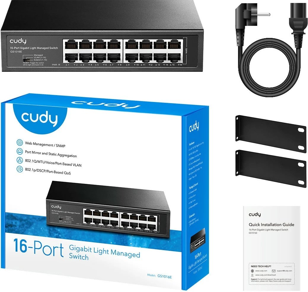Switch Cudy GS1016E 16x Gigabit Light Managed, rack