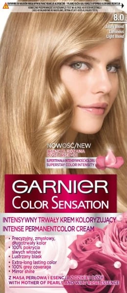 Krem për ngjyrosje flokësh Garnier Color Sensation 8.0 Bright Light Blonde për femra, 1 copë