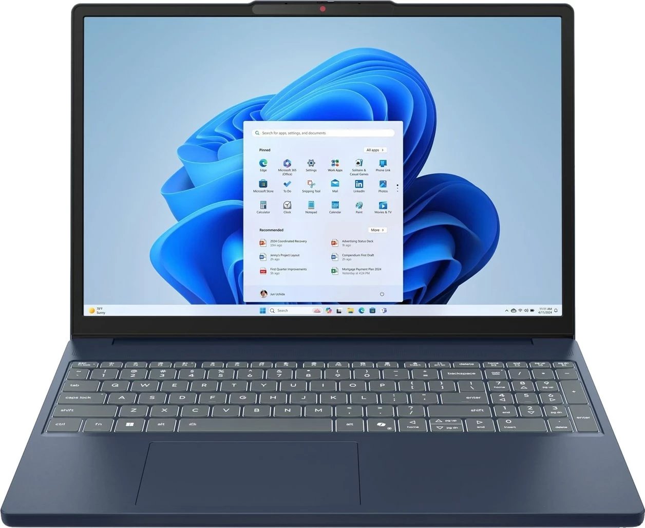 Laptop Lenovo IdeaPad Slim 5 15ARP10, AMD Ryzen 5 7533HS, 15.3", 16 GB RAM, 512 GB SSD, Cosmic Blue