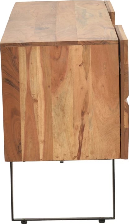 Komodë TV Dervie dru akacie natyral 130x43.5x66.5cm