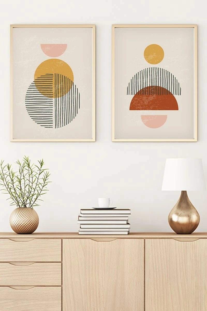 Pikturë dekorative me kornizë MDF (2 copë), Wallity, Huhu38, 70x50