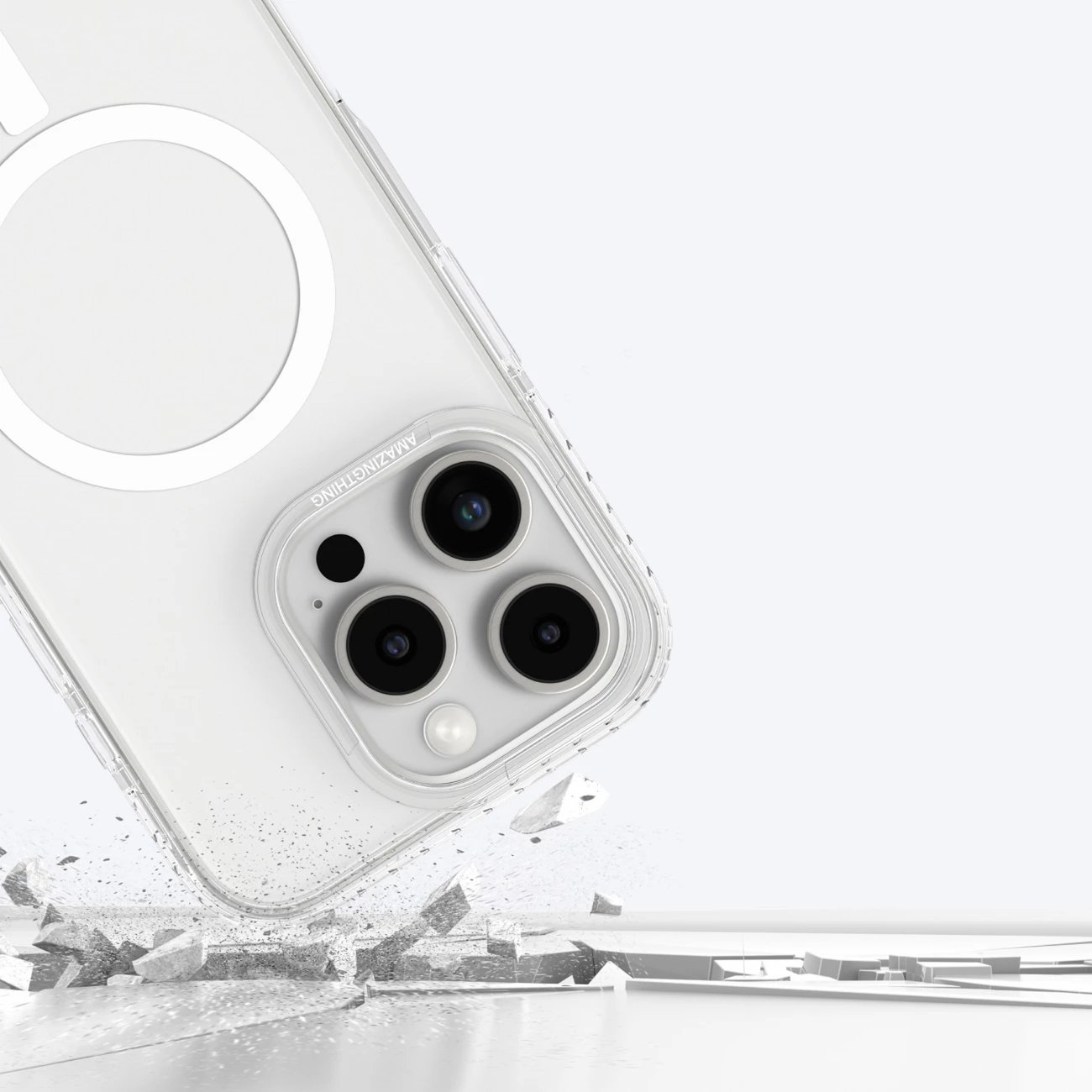 Mbështjellës AmazingThing Titan Pro Mag me unazë magnetike për iPhone 16 Pro, Transparent
