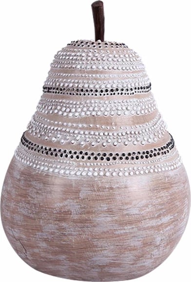 Dardhë dekorative ULMUS, polirezine, natyrale-e bardhë, 17x16x23cm