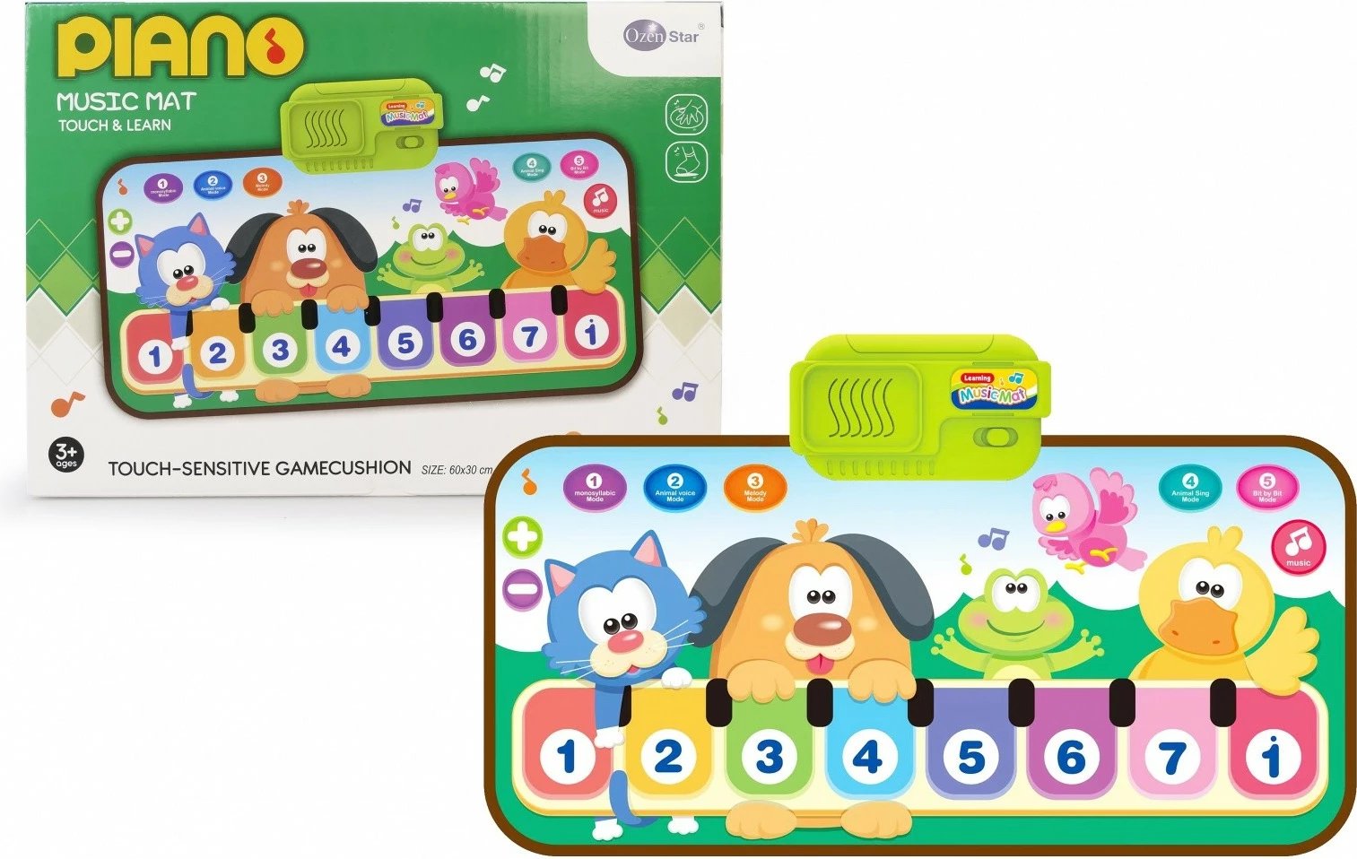 Tapet muzikor Artyk Music Mat, 60x36 cm, shumëngjyrësh