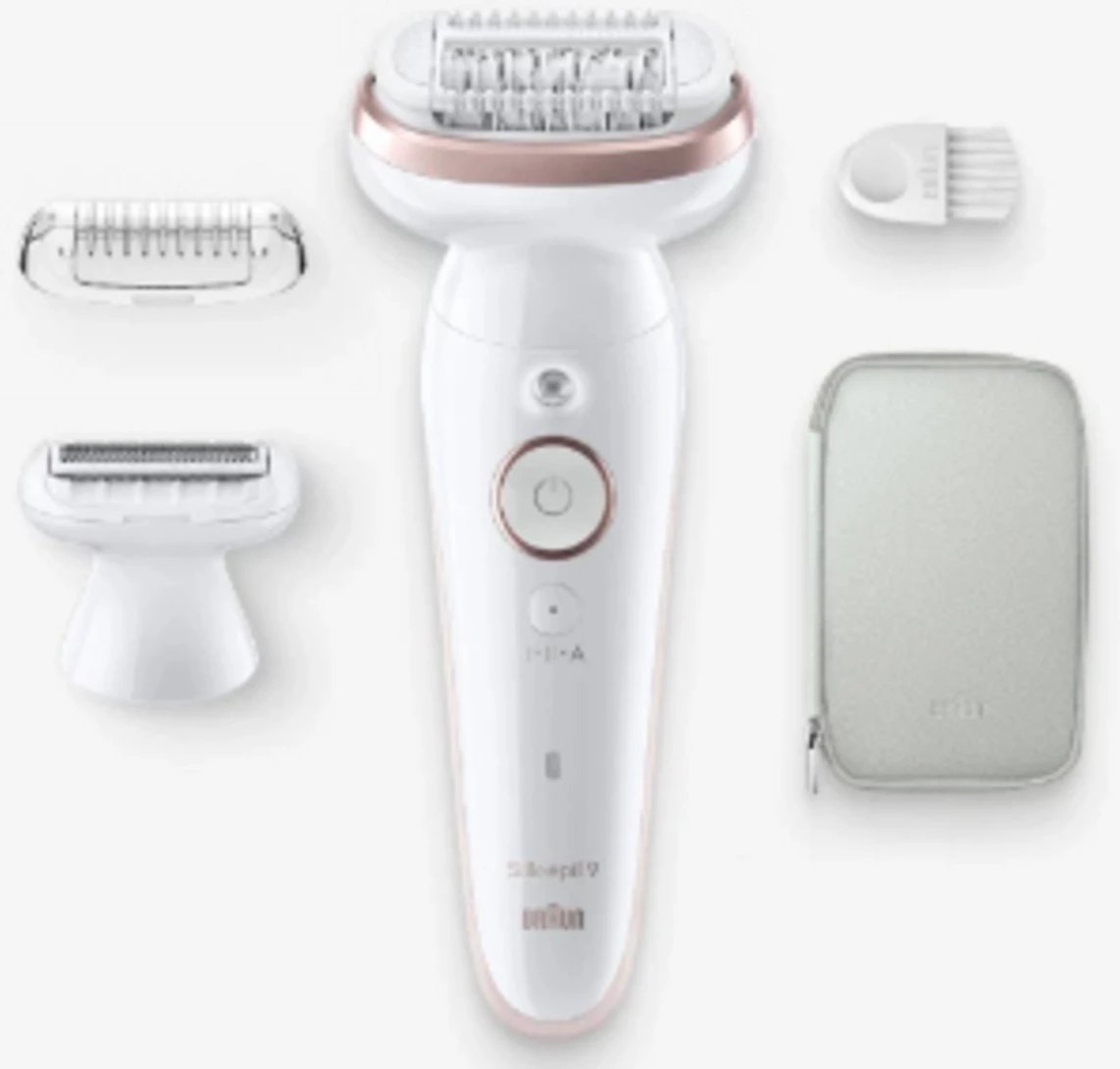 Epilator Braun Silk-épil 9-030 SensoSmart 225229, standard, me disa koka dhe çantë, ngjyrë e bardhë