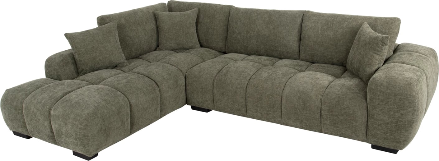 Kënd divani (majtas) COVEN FH3266.04L, pëlhurë e gjelbër, 298x102-208x85H cm