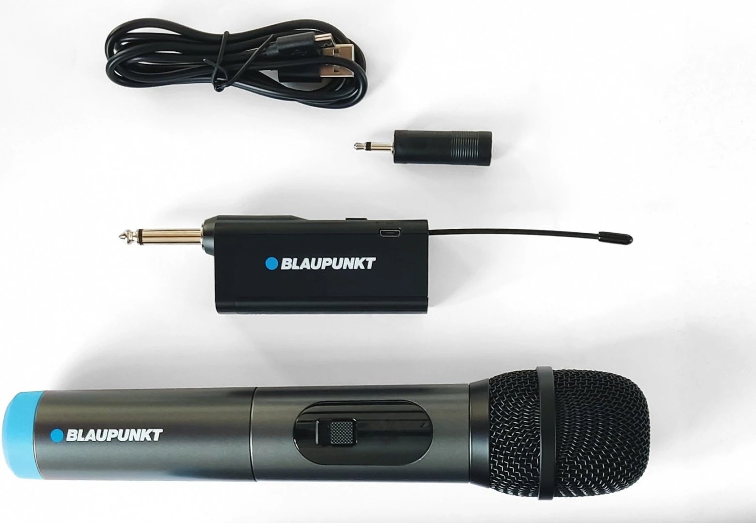 Mikrofon pa tela Blaupunkt WM40U, UHF, me marrës, zi/blu