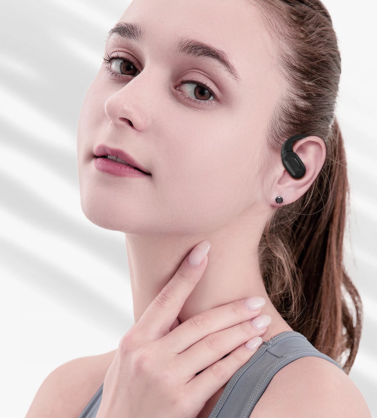 Kufje TWS Choetech OWS BH-T25-BK, Bluetooth 5.3, me ekran LED, të zeza