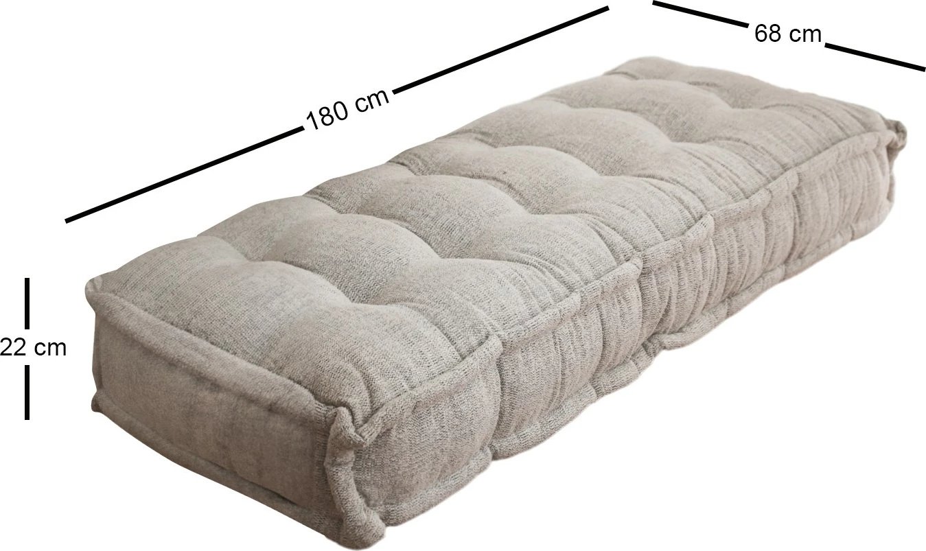 Jastëk i madh TEDDY, ngjyrë gri, Atelier del Sofa, Boho Dokuma