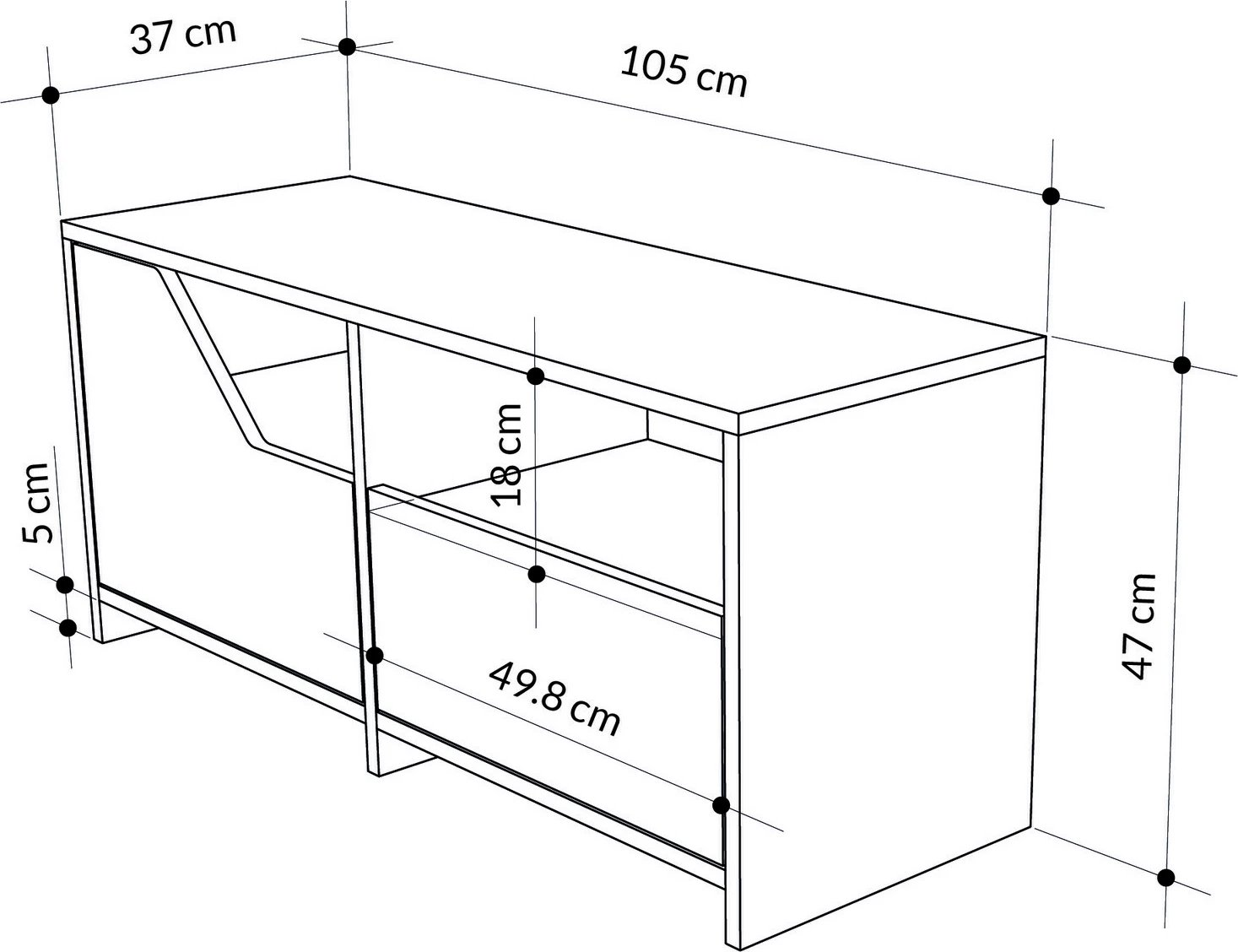 Dollap këpucësh Skye Decor, ngjyrë lis dhe e bardhë, Nexus