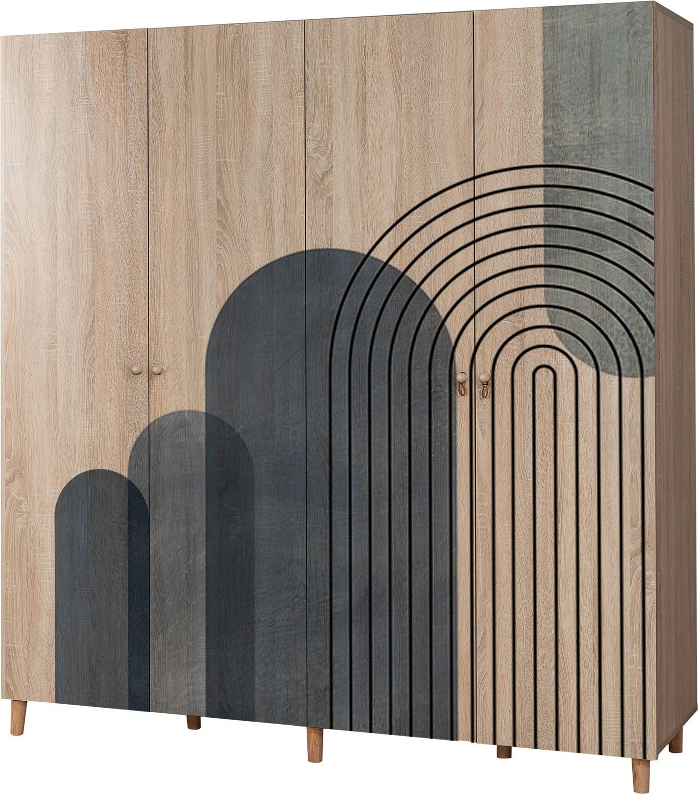 Dollap rrobash Sonomo, Skye Decor, Loni 4 -973, 180x192x52 cm