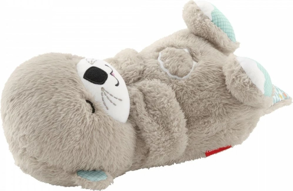 Lodër pelushi Fisher Price Cuddle Sleepy Wydra, FXC66, për foshnje, me muzikë dhe dritë, Azure/Gri/Bardhë