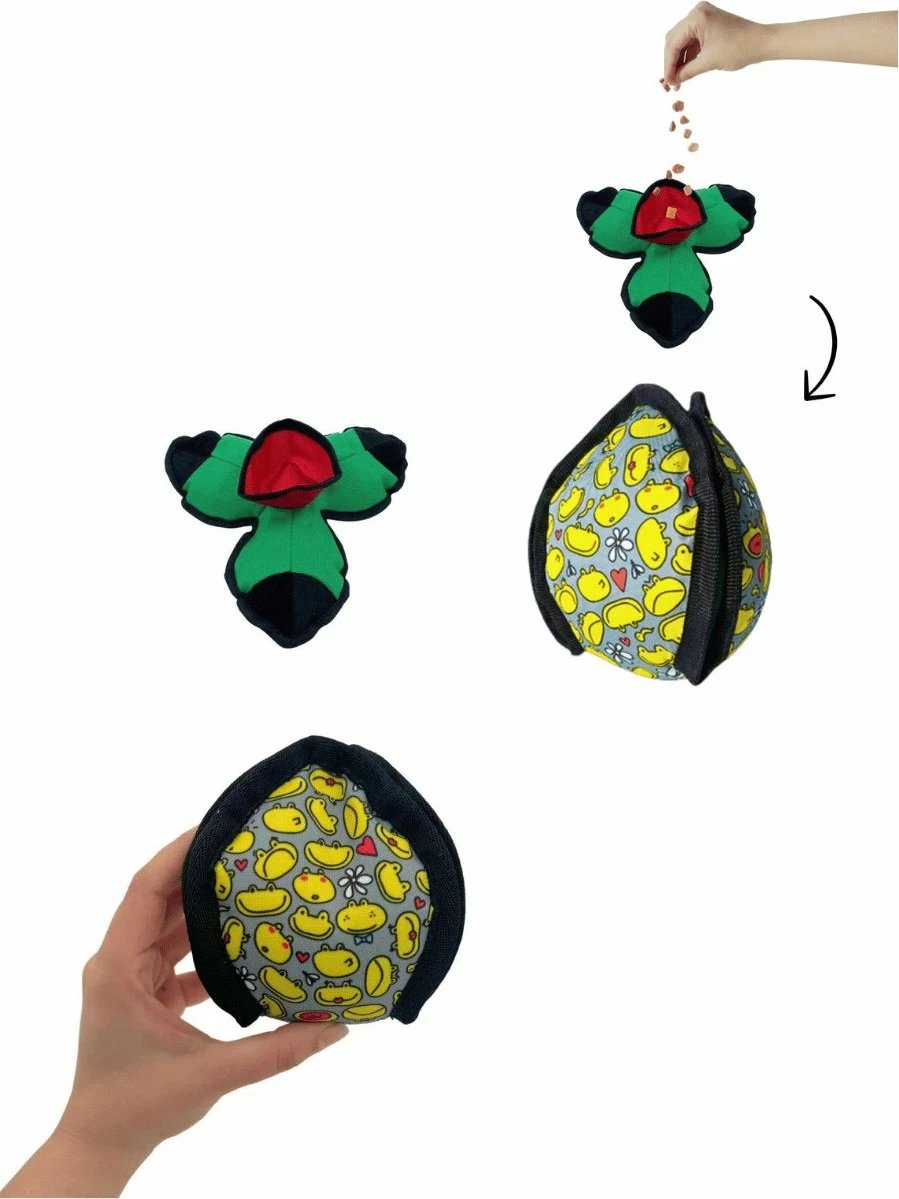 Lodër për qen, Paws & Whiskers, Havhav 1002, ngjyrë e gjelbër/verdhe/zezë, 14x14cm