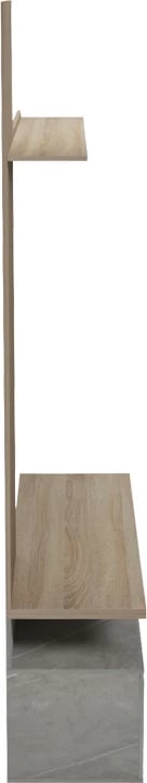 Set për dhomë dite, pamje mermeri bezhë, ngjyrë sonoma, 140x41x219.5cm