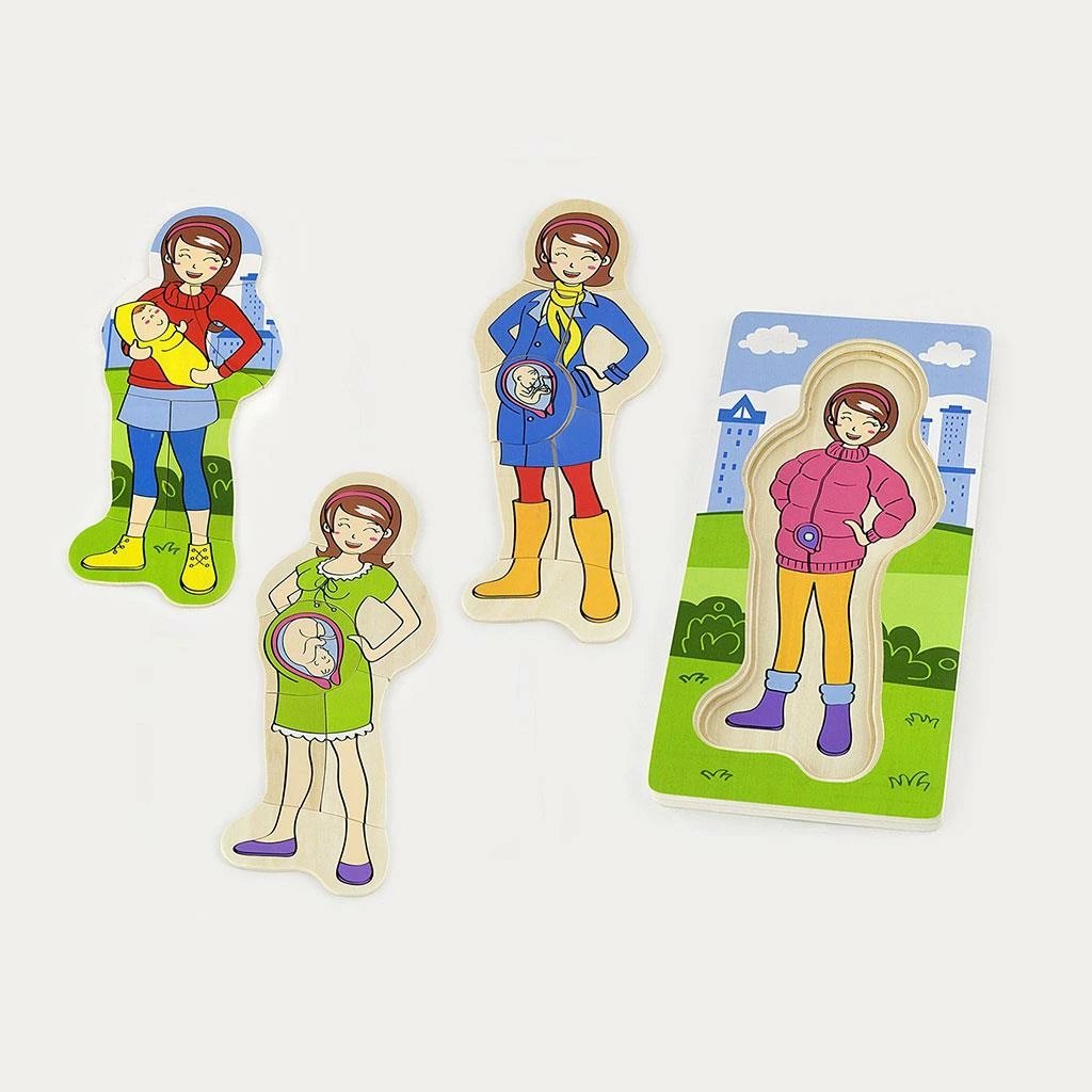 Puzzle druri, Viga, How a Baby Grows, 295 x 145 x 13 mm, multicolor