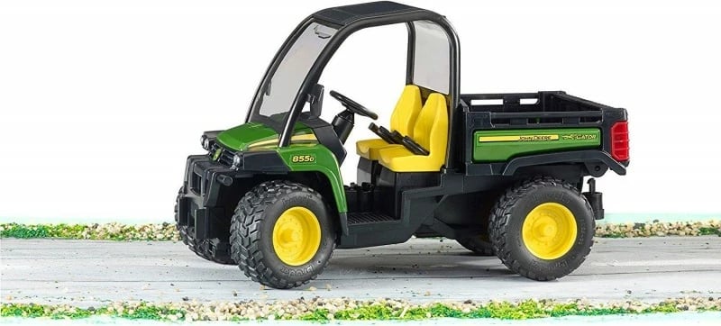Kamion lodër BRUDER John Deere Gator 855D, 1:16, i zi/gjelbër/verdhë