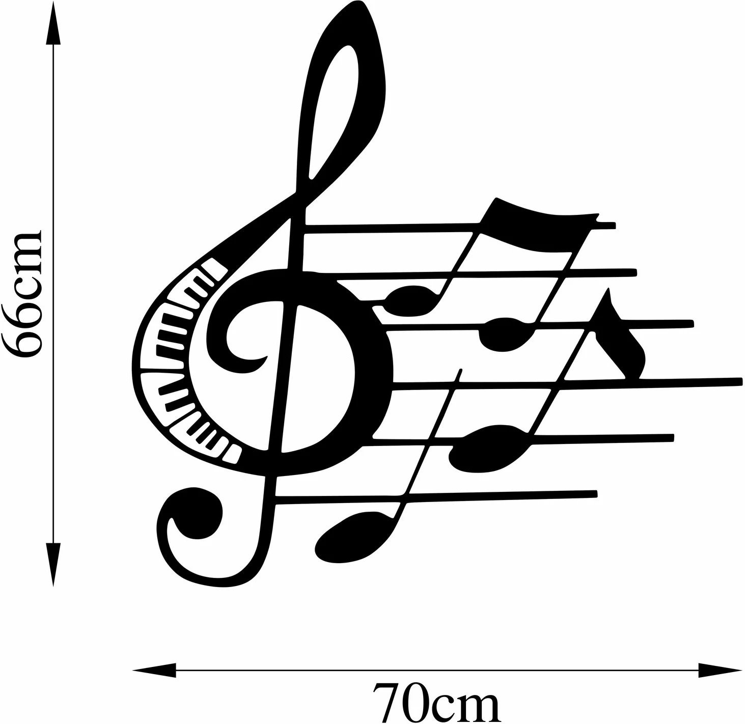 Aksesor dekorativ metalik për mur Wallity, Fast Music - 527