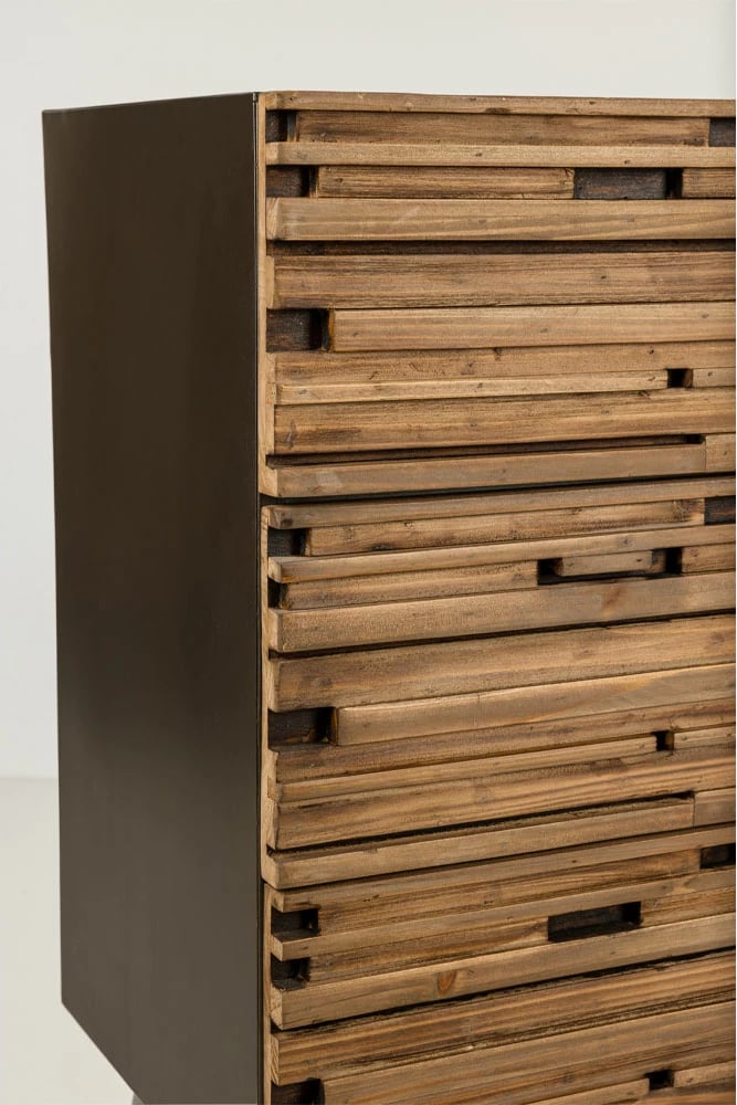 Komodë Coast me 3 sirtarë, ngjyrë e zezë-natyrale, 90x37x79cm