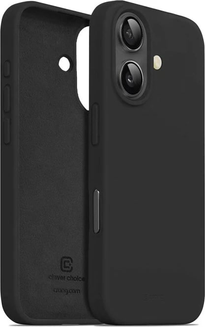 Mbështjellës CRONG Color Cover për iPhone 16, 6.1", silikon, e zezë
