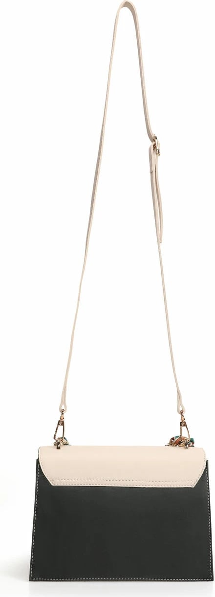Çantë crossbody Lucky Bees, krem dhe e gjelbër e errët, 918