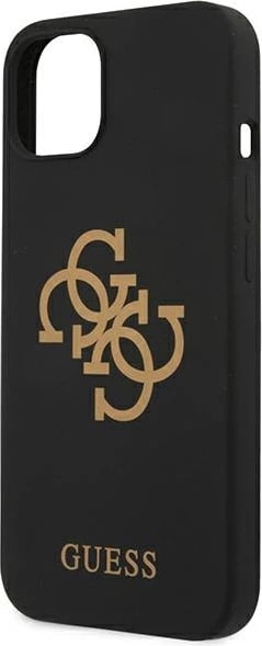 Mbështjellës Guess GUHCP13MLS4GGBK për iPhone 13, 6.1", silikon, i zi
