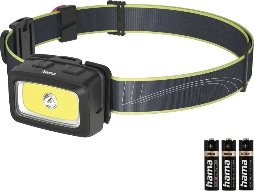 Dritë koke, Hama HL240, 240 lm, 7 moda ndriçimi, IP44, rreze 60 m, e zezë