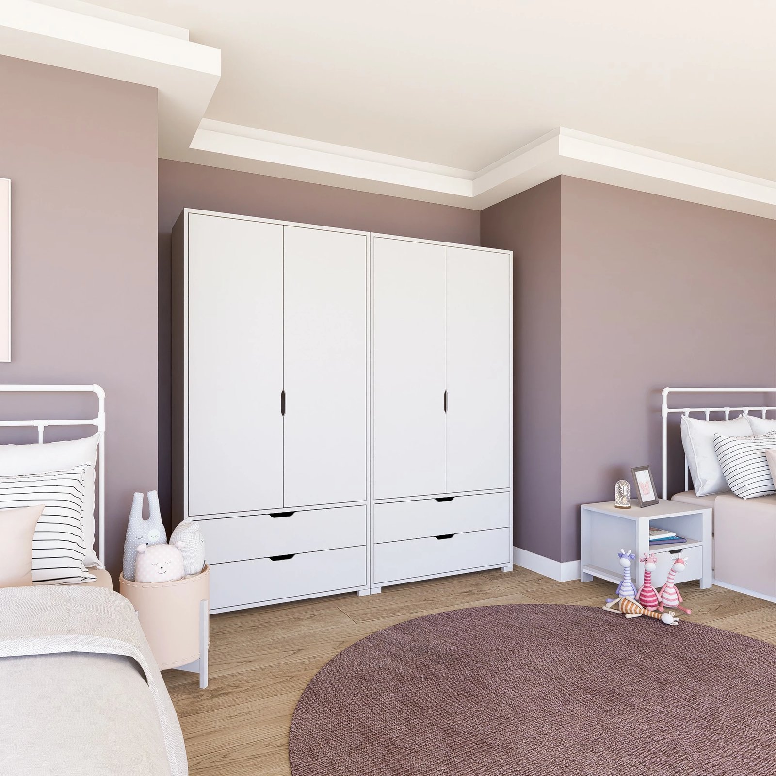 Dollap Skye Decor, ngjyrë e bardhë mat, Duru 1600-022