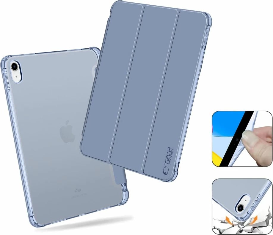 Mbështjellës Tech-Protect SC Pen Hybrid për iPad 10 (2022), Transparent/Kaltër