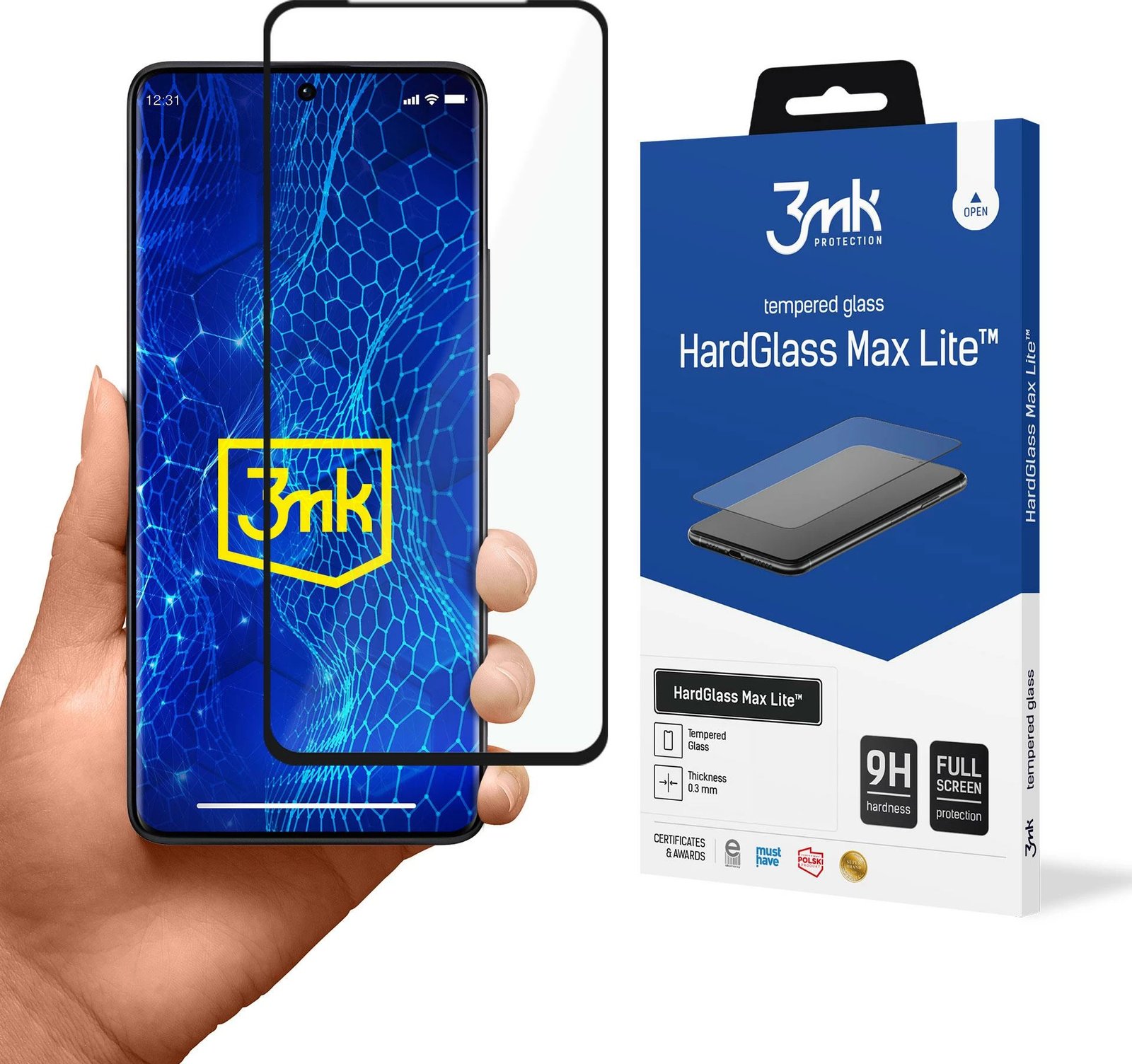 Xham i temperuar 3mk HardGlass Max Lite me kornizë të zezë për Xiaomi Redmi Note 13 Pro+
