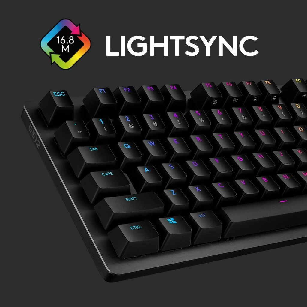 Tastierë mekanike Logitech G512 Carbon, GX Brown, RGB, QWERTZ, me kabllo, karbon
