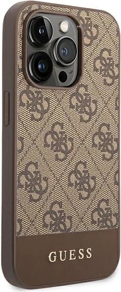 Mbështjellës Guess GUHCP14LG4GLBR për iPhone 14 Pro 6.1", hardcase, kafe