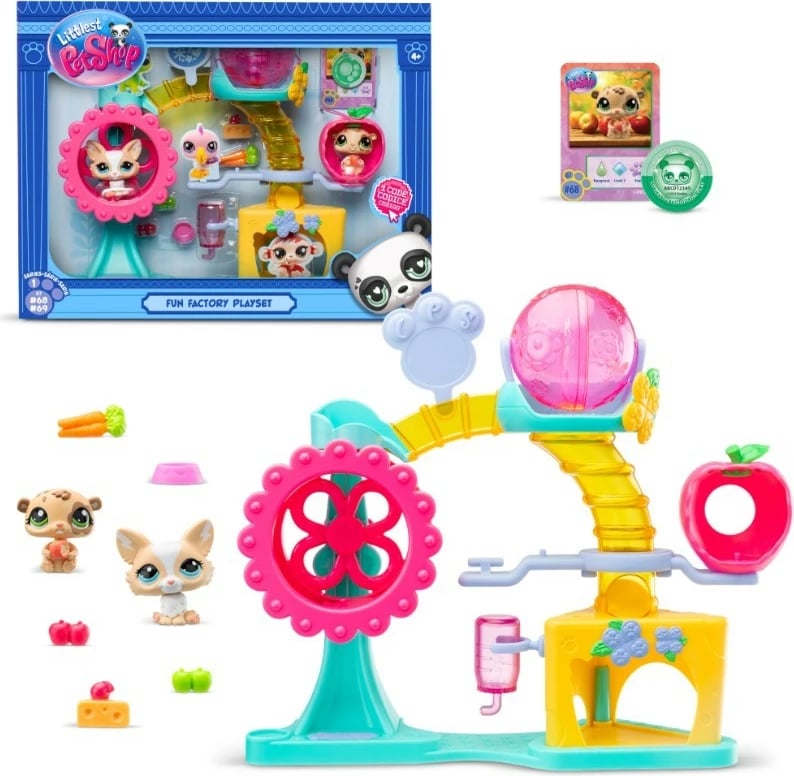 Set lodrash Littlest Pet Shop Fun Factory Playset me 2 figurina, Tm Toys