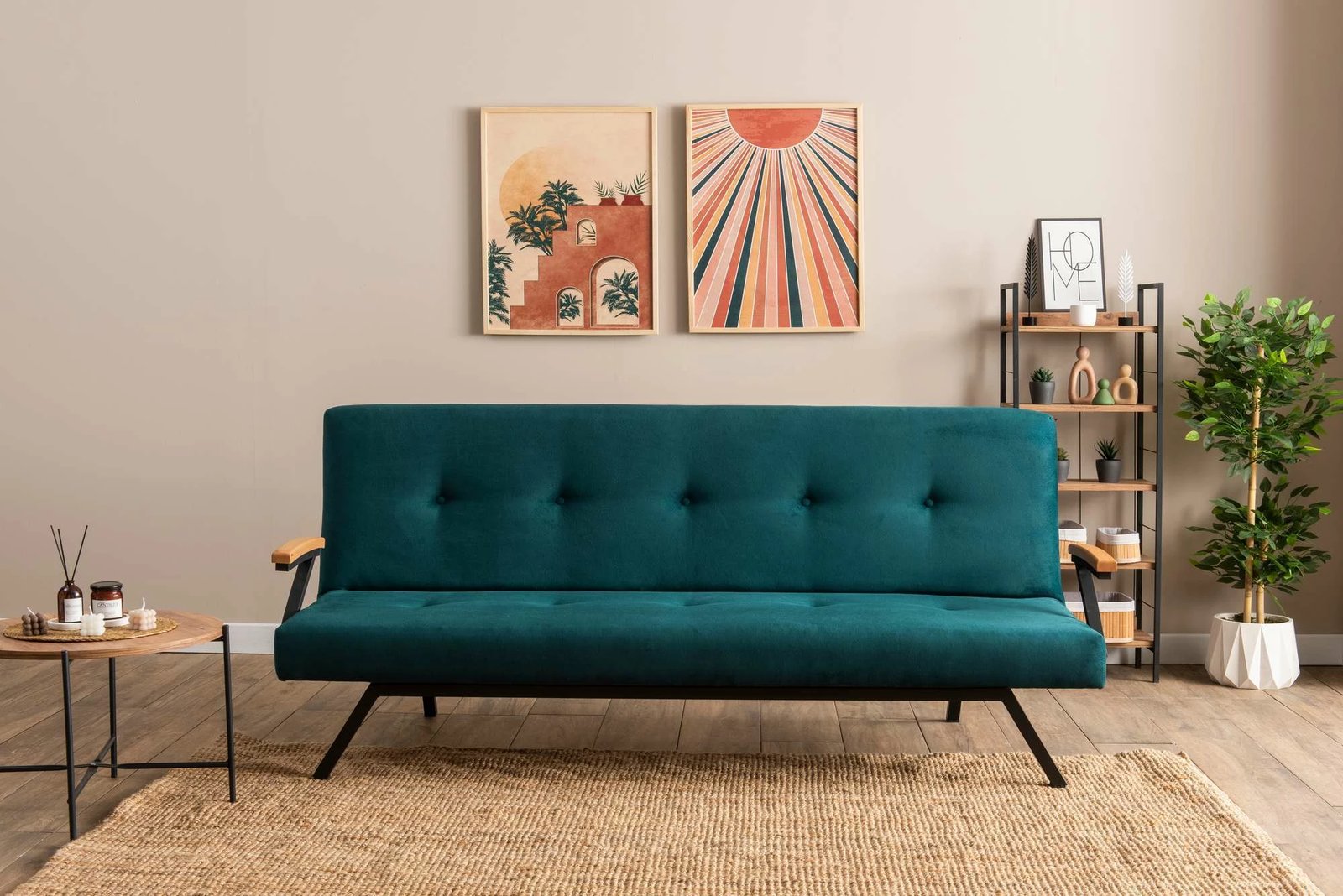 Divan-krevat 3 vende, Atelier del Sofa, ngjyrë jeshile petrol, Zven