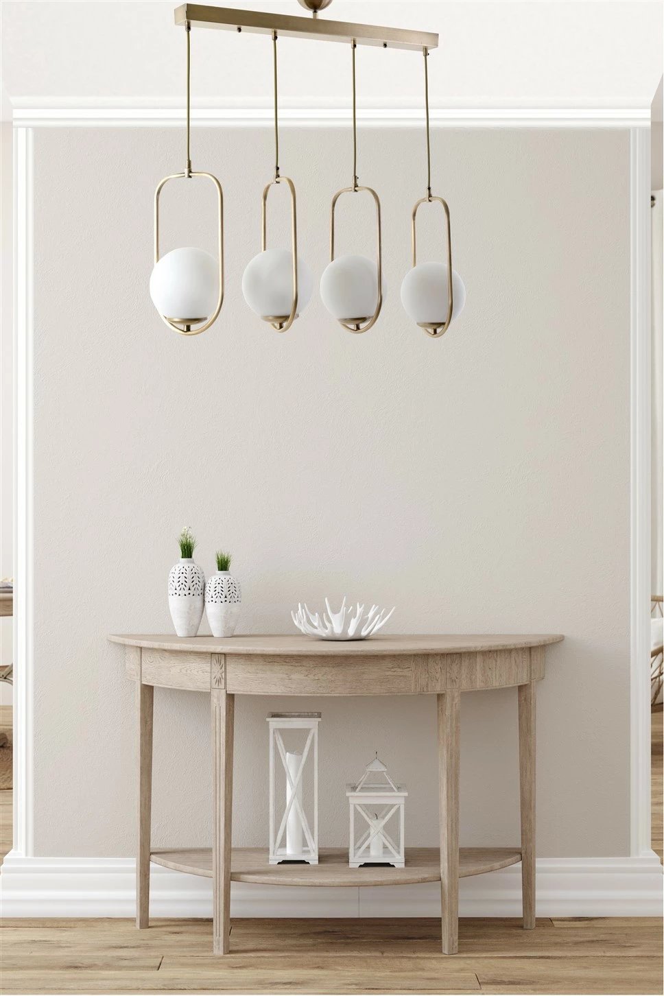 Llambë varëse Opviq, ahu, 4 vendesh, xham i bardhë, bakër