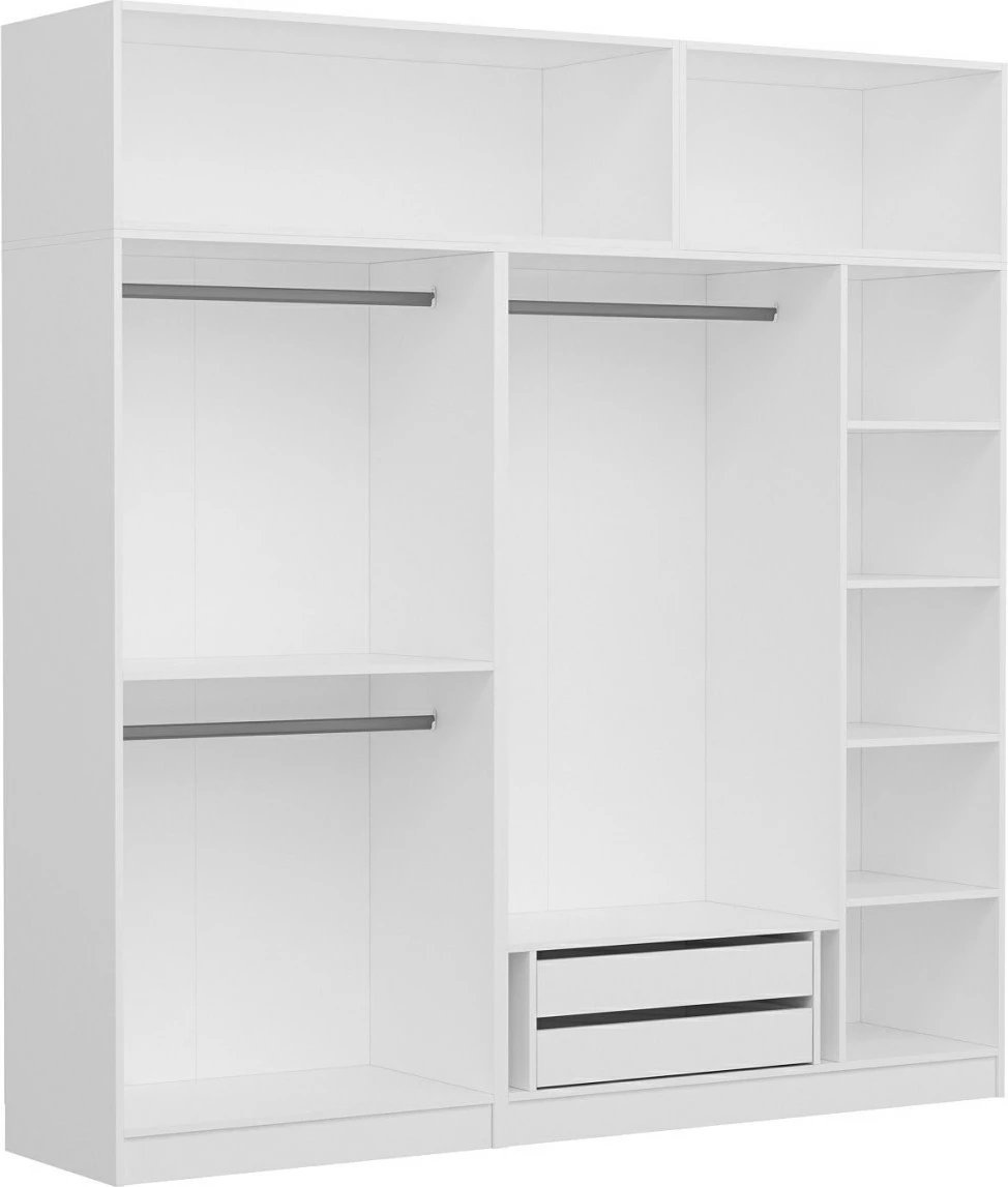 Dollap i bardhë për dhomë gjumi, Skye Decor, Kale - 5228, 225x255x52cm