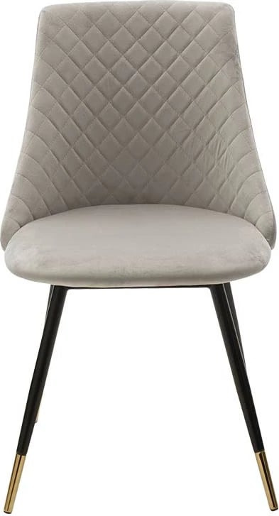 Karrige Giselle kadife ngjyrë hiri këmbë zezë-arta