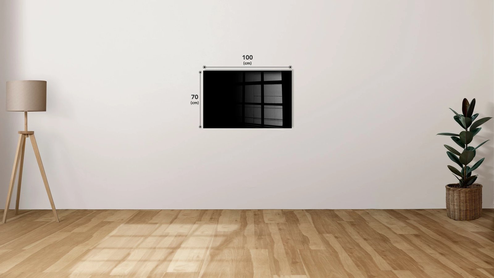 Pikturë dekorative prej xhami të temperuar Wallity, 70x100cm