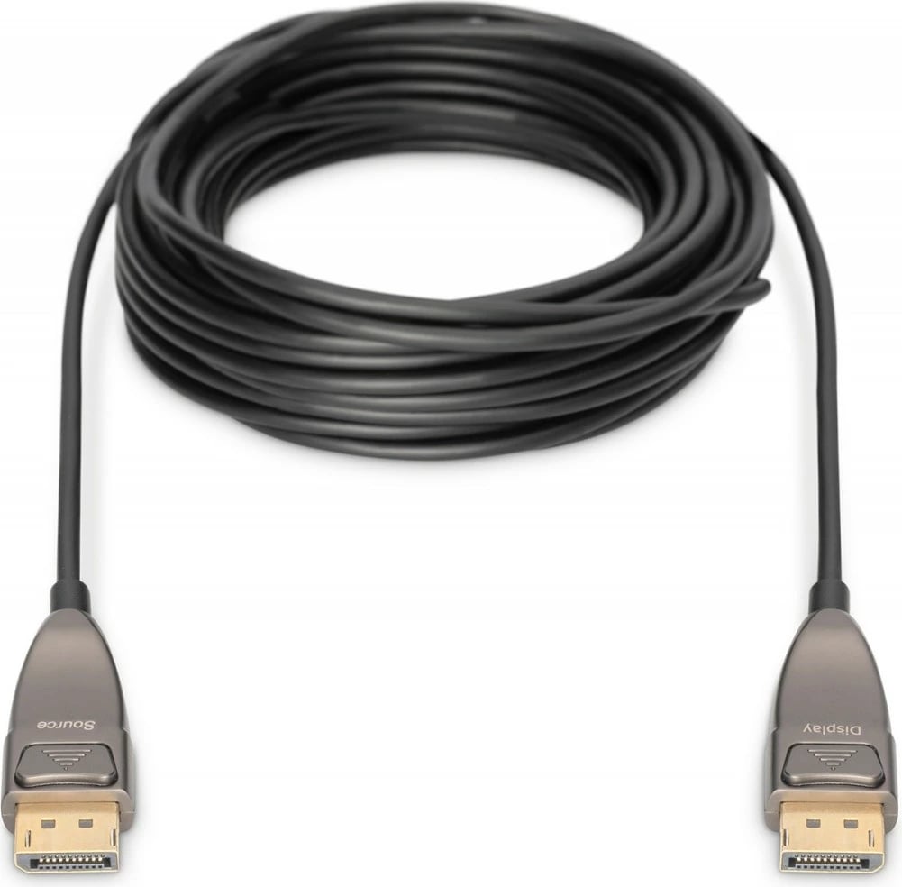 Kabllo DisplayPort Digitus AK-340107-200-S, Hybrid AOC, 20m, 8K/60Hz, e zezë