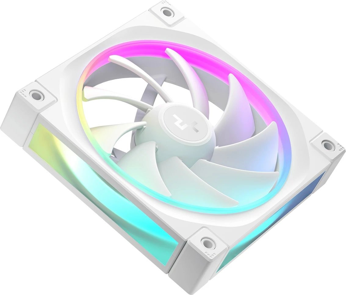 Set ventilatorë për kasë kompjuteri DeepCool FL12 WH-3, 12 cm, RGB, 3 copë, Bardhë