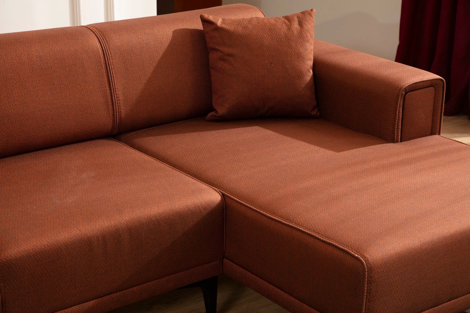 Kënd-sofë krevate Atelier del Sofa, Horizon, kënd i djathtë, ngjyrë e kuqe tjegulle
